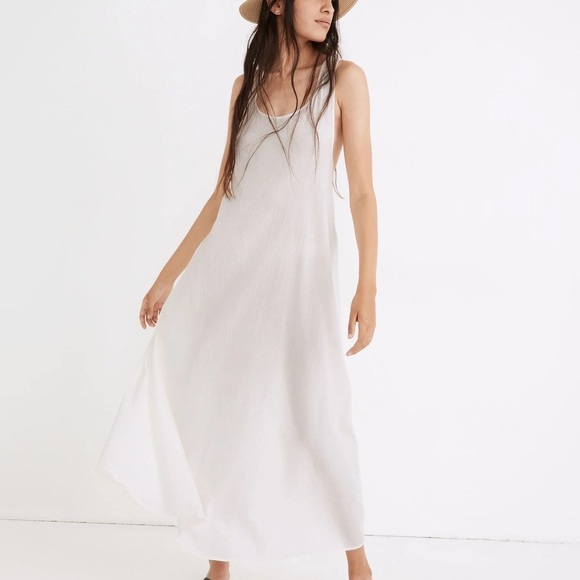 MADEWELL Voile Cross-Back Cover-Up Maxi Dress hobo beachdress SIZE large - Picture 1 of 8